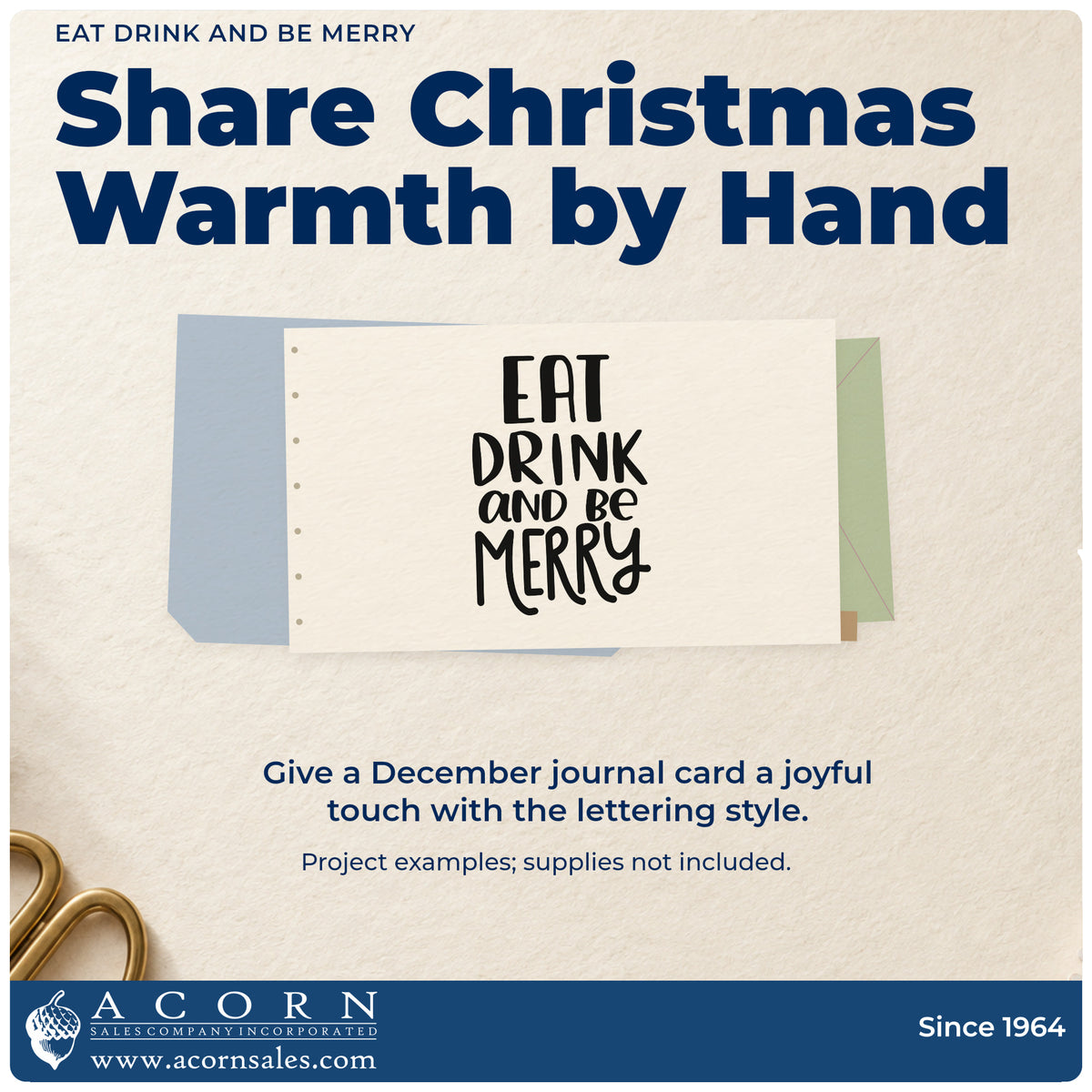 A finished handmade project stamped with the Slim Pre-Inked Eat Drink And Be Merry Stamp, ideal for place setting tags.