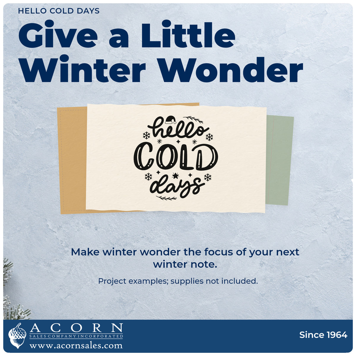 A finished handmade project stamped with the Hello Cold Days Winter Hat Self-Inking Stamp, ideal for season turn album.