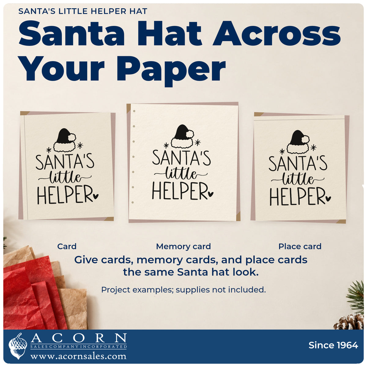 Three project examples made with the Santa's Little Helper Hat With Stars Stamp – Premium Vintage Pro Wooden, including chore chart header.