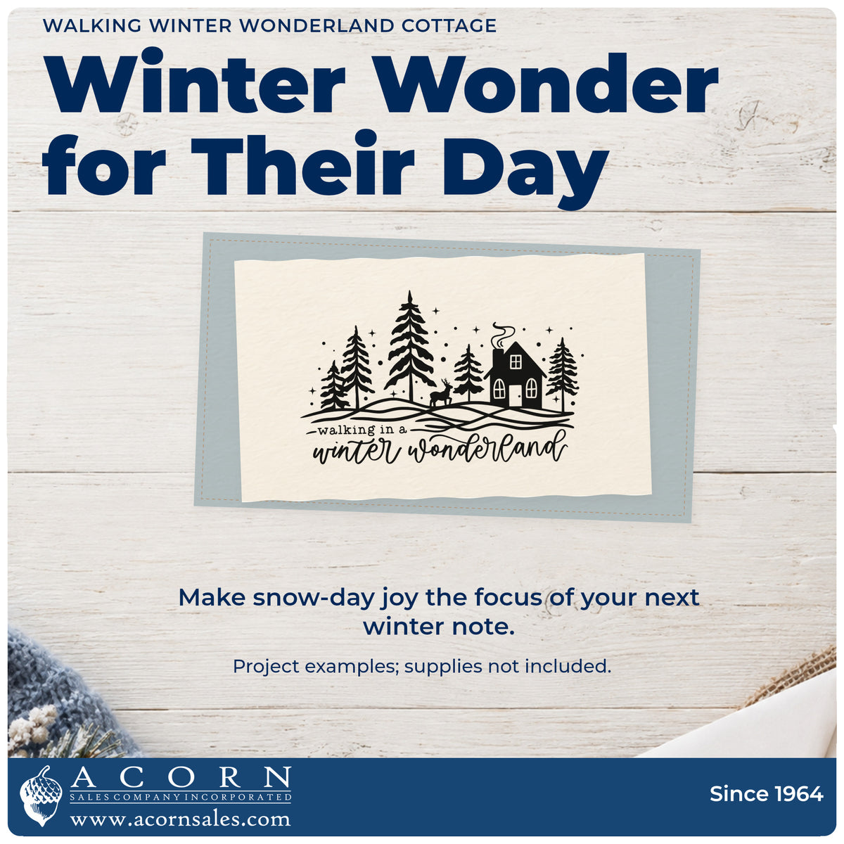 A finished handmade project stamped with the Walking Winter Wonderland Cottage Pine Motif Stamp – Premium Vintage Pro Wooden, ideal for neighborhood album.