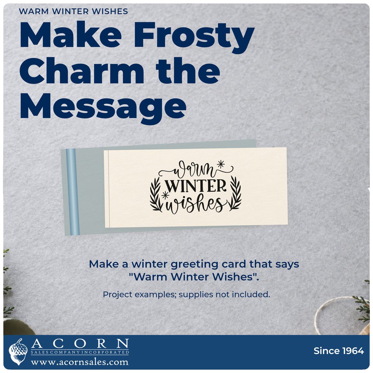 A finished handmade project stamped with the Warm Winter Wishes Pre-Inked Stamp – PSI, ideal for sent mail album page.