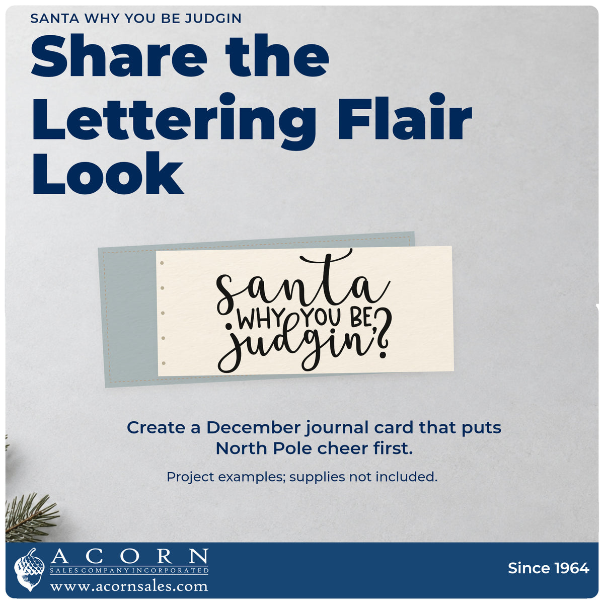A finished handmade project stamped with the Santa Why You Be Judgin Pre-Inked Stamp – PSI, ideal for comeback album page.