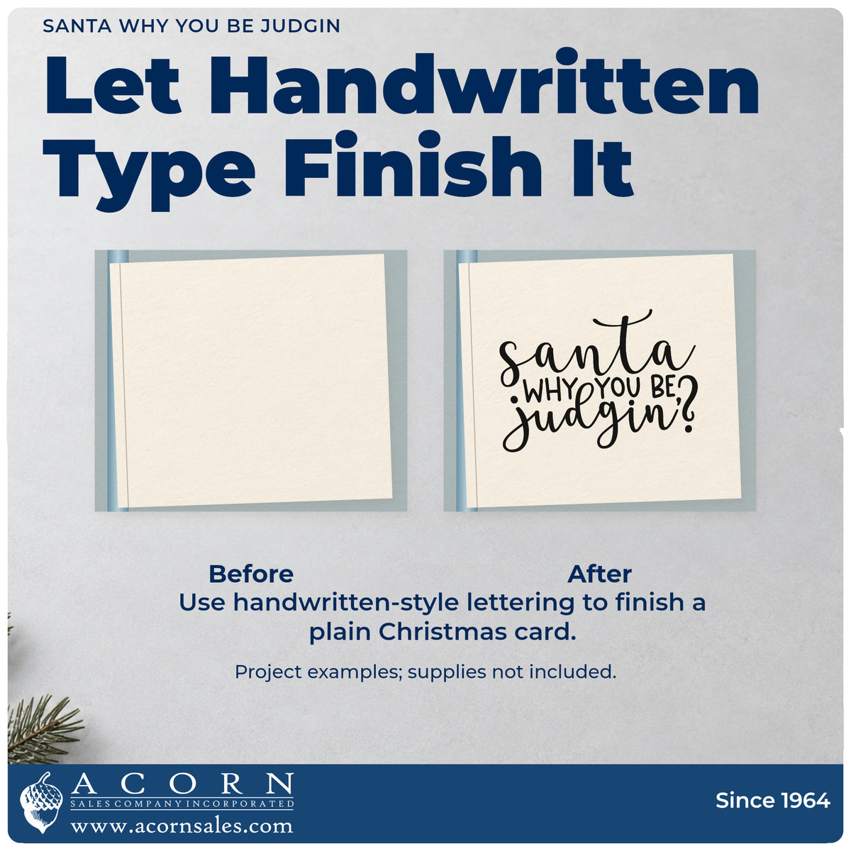 Before and after of a plain item finished with the Santa Why You Be Judgin Rubber Stamp – Duo Hand, a quick upgrade for framed locker door.