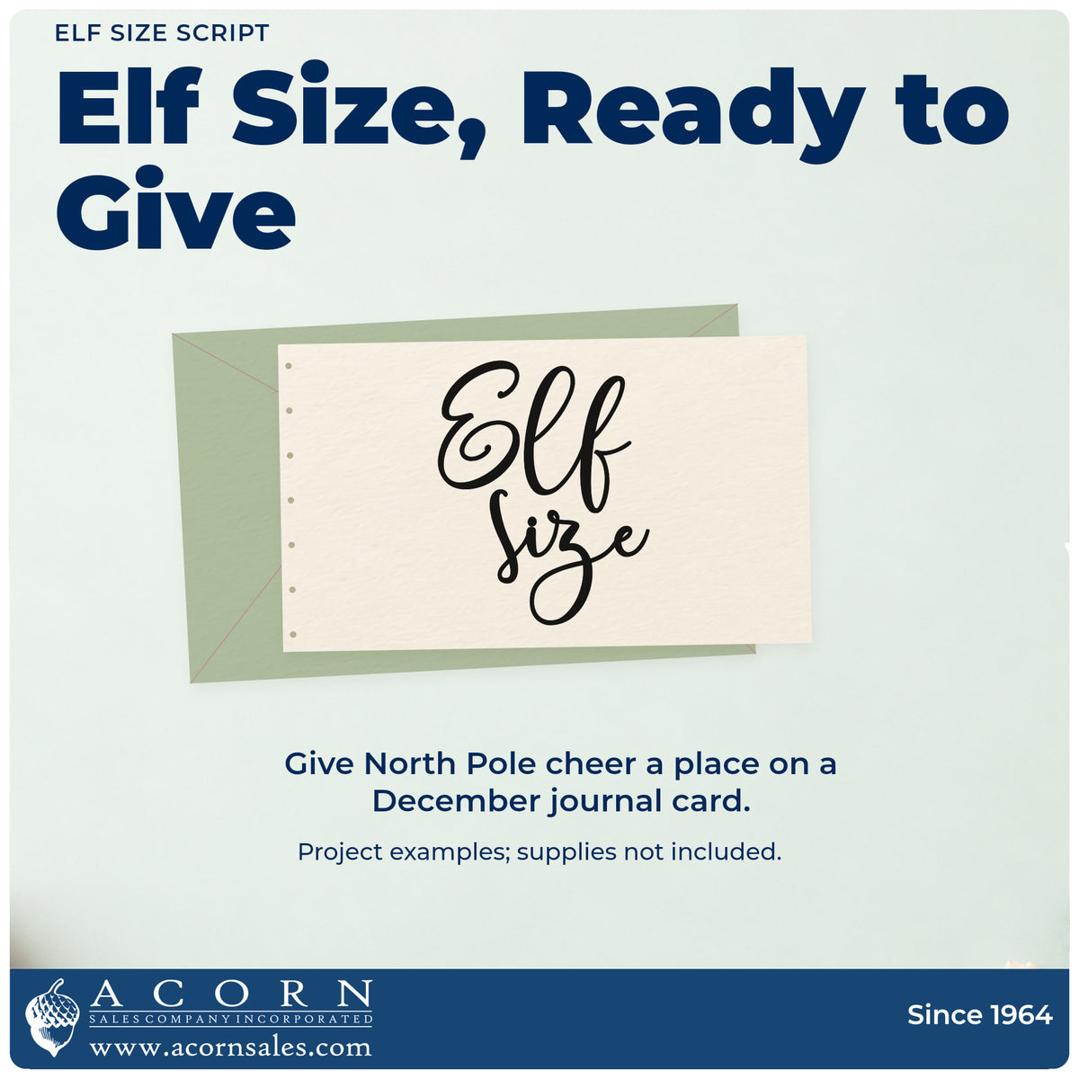 A finished handmade project stamped with the Elf Size Script Stamp – Duo Hand, ideal for kids growth album.
