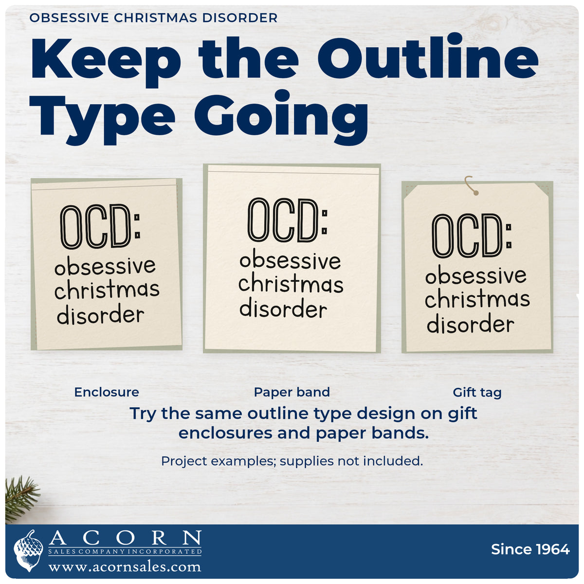 Three project examples made with the Obsessive Christmas Disorder Outline Detail PSI Pre-Inked Stamp, including zone by zone sheet.
