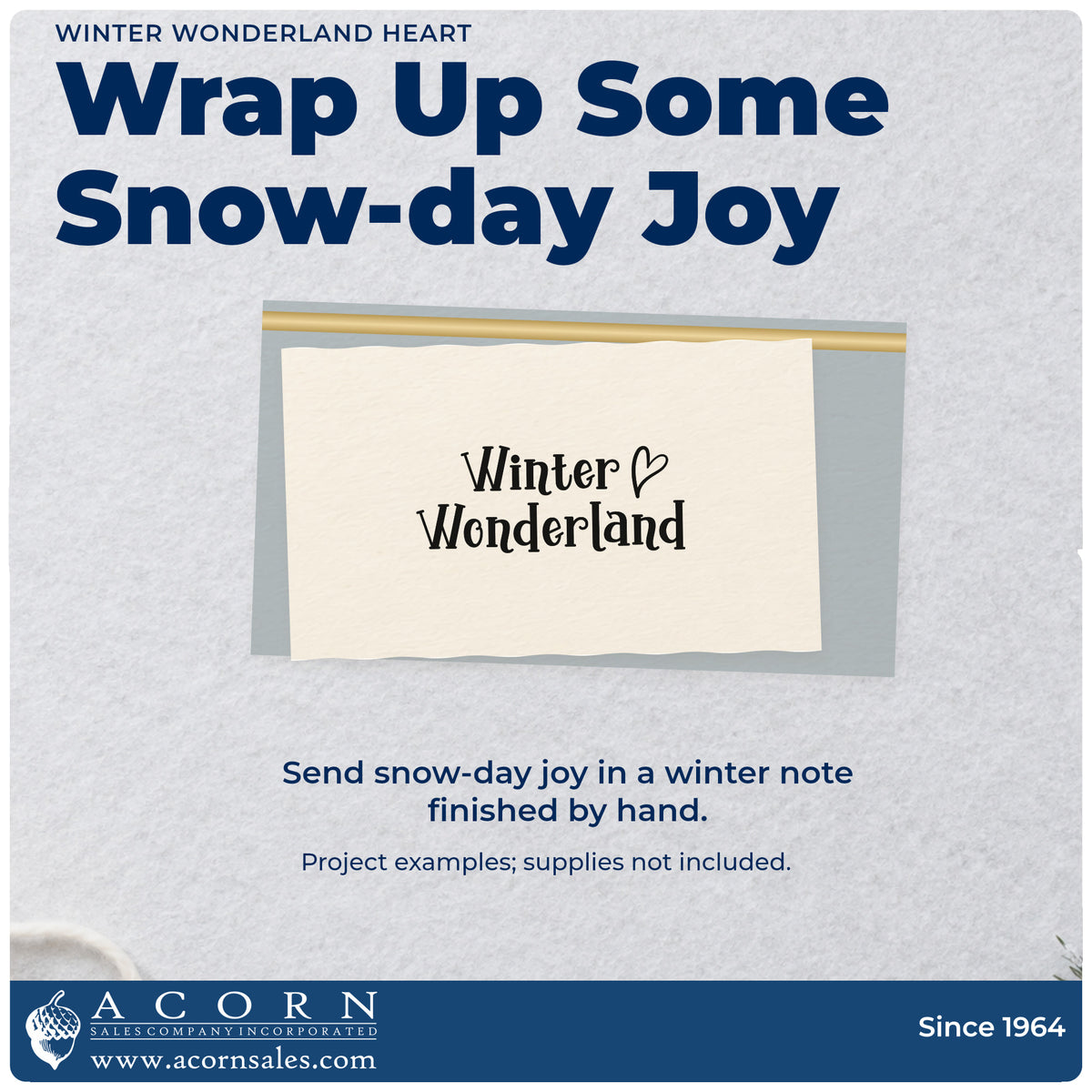 A finished handmade project stamped with the Winter Wonderland Stamp – Premium Vintage Pro Wooden, ideal for season love album.