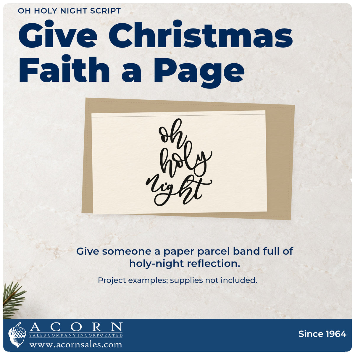 A finished handmade project stamped with the Oh Holy Night Letter Art Self-Inking Stamp, ideal for journal page album.