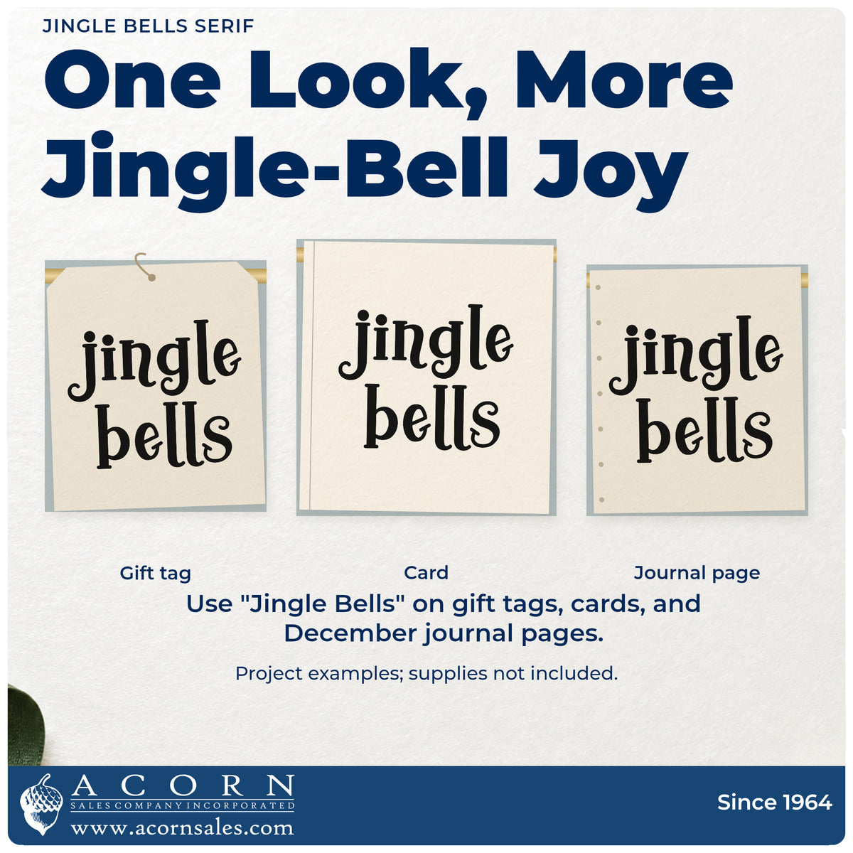 Three project examples made with the Jingle Bells PSI Pre-Inked Stamp, including assignment chart sheet.