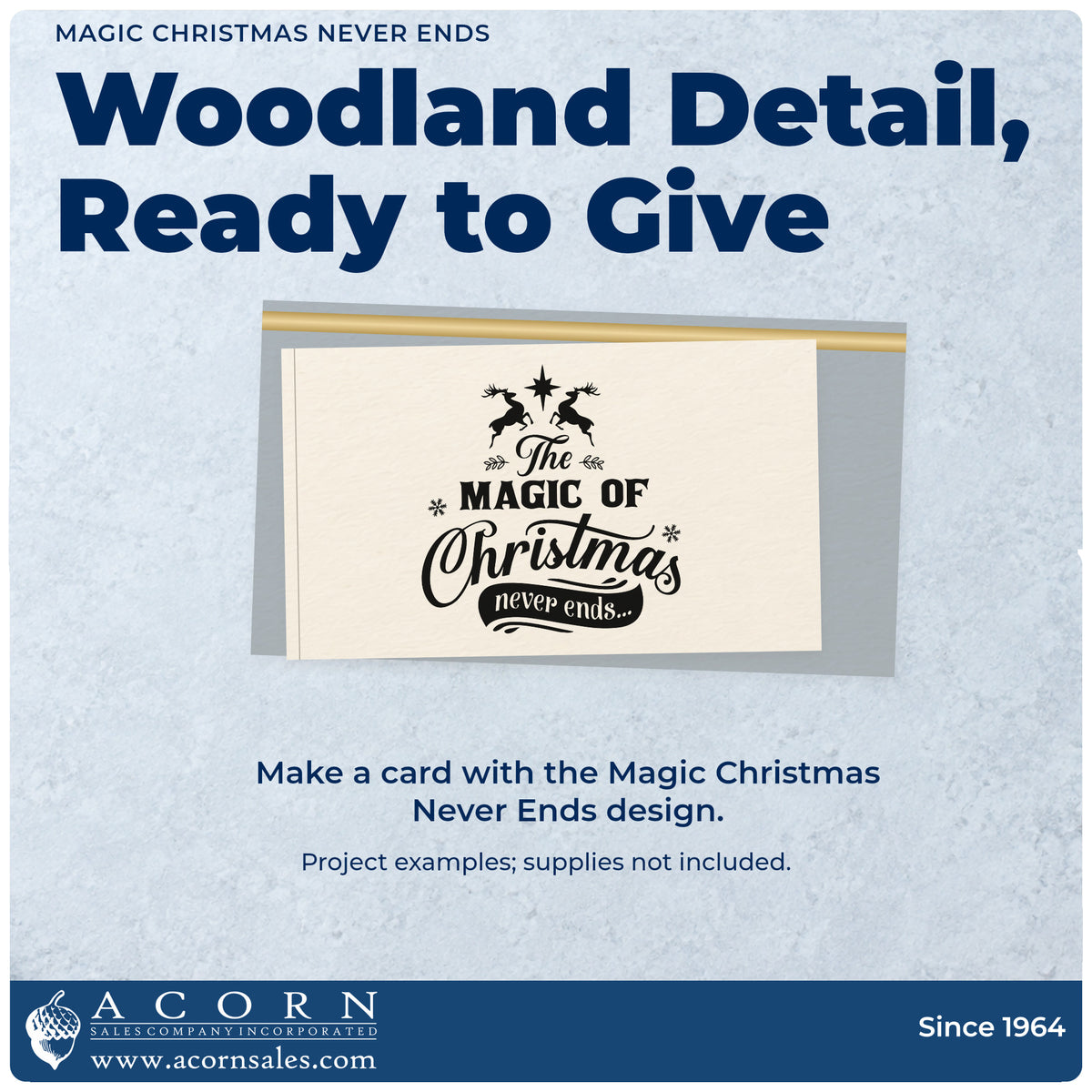 A finished handmade project stamped with the Magic Christmas Never Ends Stamp – Premium Vintage Pro Wooden, ideal for year round album.
