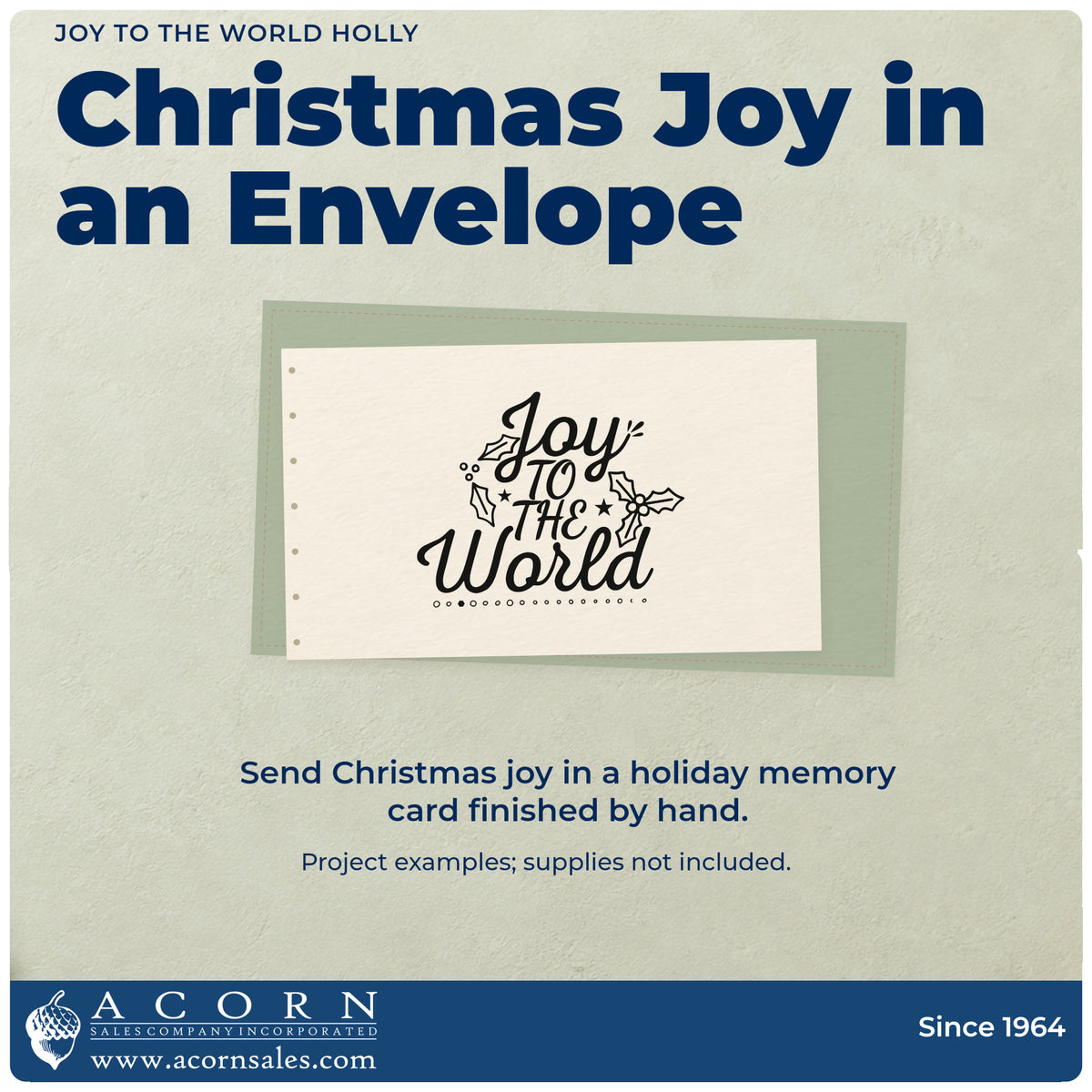 A finished handmade project stamped with the Joy To The World Holly Leaf Accents Hand Stamp – Duo, ideal for choir trip album page.