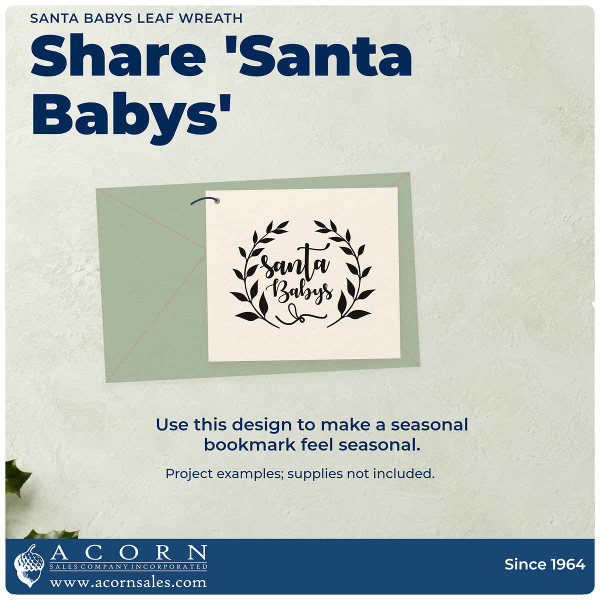 A finished handmade project stamped with the Leaf Wreath Santa Babys Lettering Stamp – Duo Hand, ideal for torch song album.