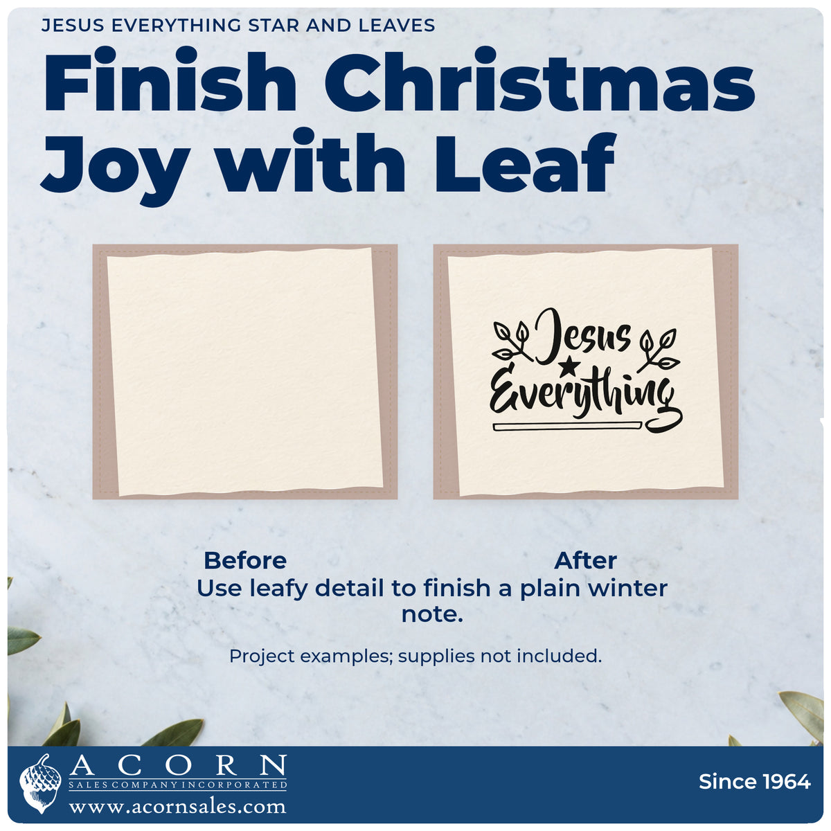 Before and after of a plain item finished with the Premium Wooden Jesus Everything Star And Leaves Stamp – Vintage Pro, a quick upgrade for framed truck visor.