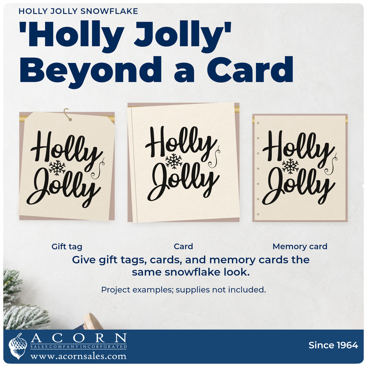 Three project examples made with the Holly Jolly Snowflake Rubber Stamp – Duo Hand, including list separator sheet.