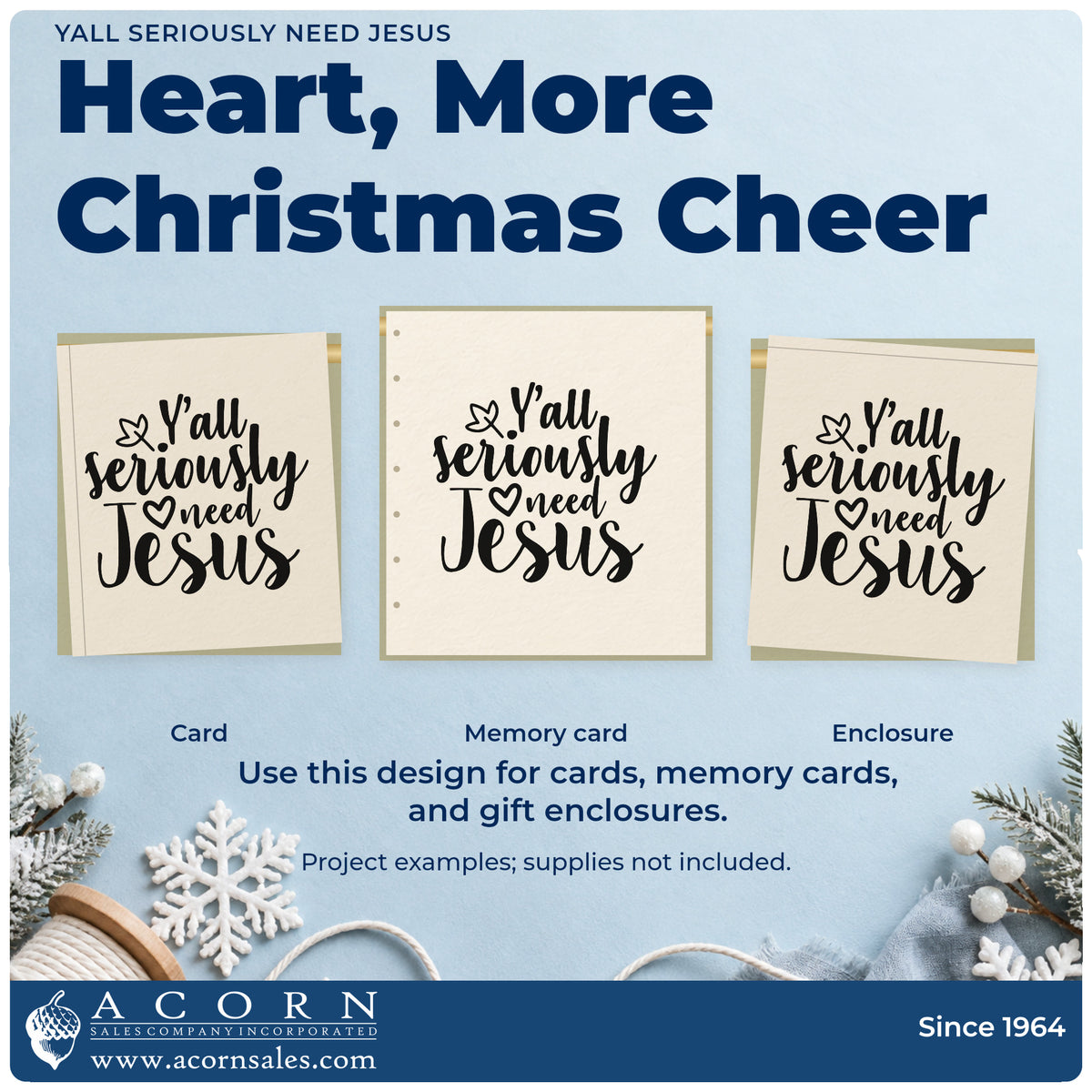 Three project examples made with the Yall Seriously Need Jesus With Hearts Stamp – Premium Vintage Pro Wooden, including invite list sheet.