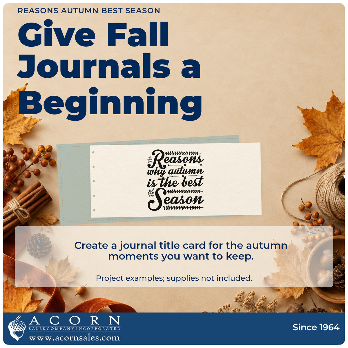 A finished handmade project stamped with the Reasons Why Autumn Is The Best Season Pre-Inked Stamp – PSI, ideal for season list album.