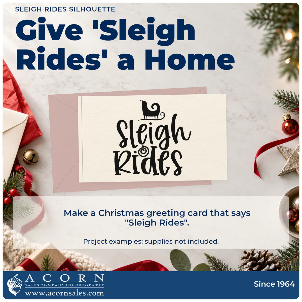 A finished handmade project stamped with the Sleigh Rides Silhouette Pre-Inked Stamp – PSI, ideal for ride log album page.