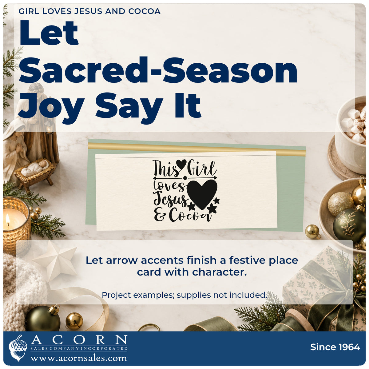 A finished handmade project stamped with the Girl Loves Jesus And Cocoa Stamp – Self-Inking, ideal for cocoa cards.