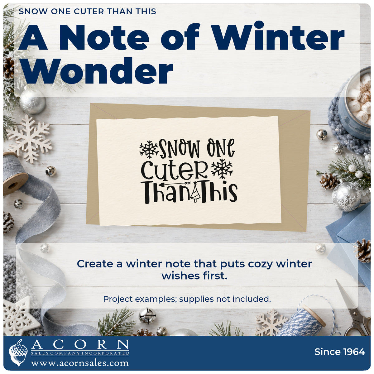 A finished handmade project stamped with the Premium Wooden Snow One Cuter Than This Tree Motif Stamp – Vintage Pro, ideal for portrait album page.