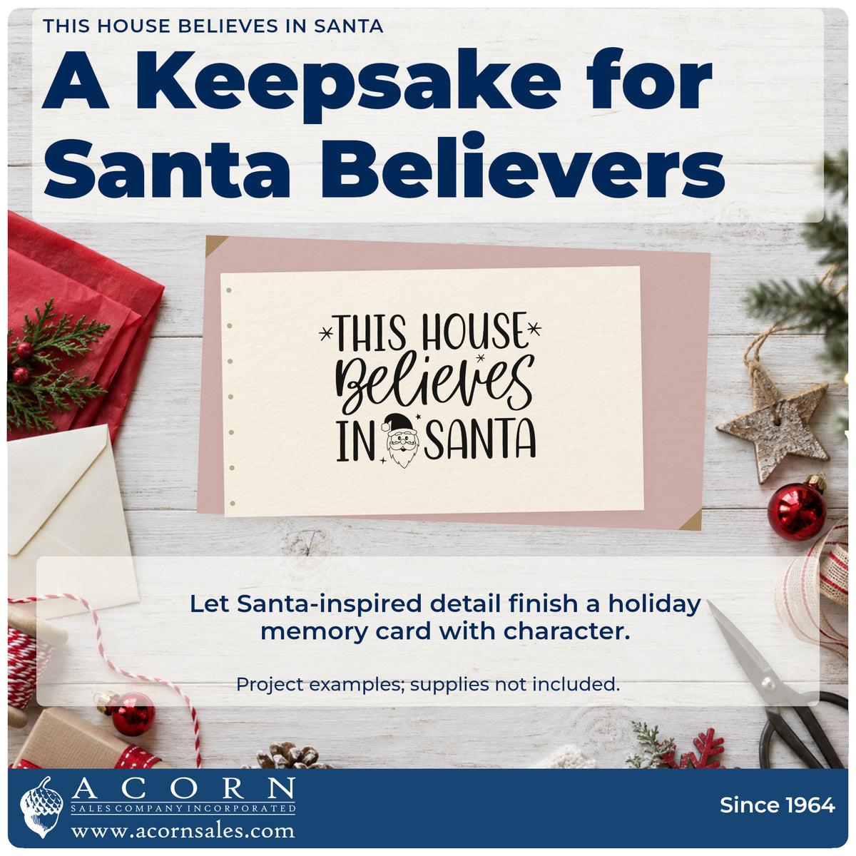 A finished handmade project stamped with the This House Believes In Santa Hand Stamp – Duo, ideal for yard sign album.