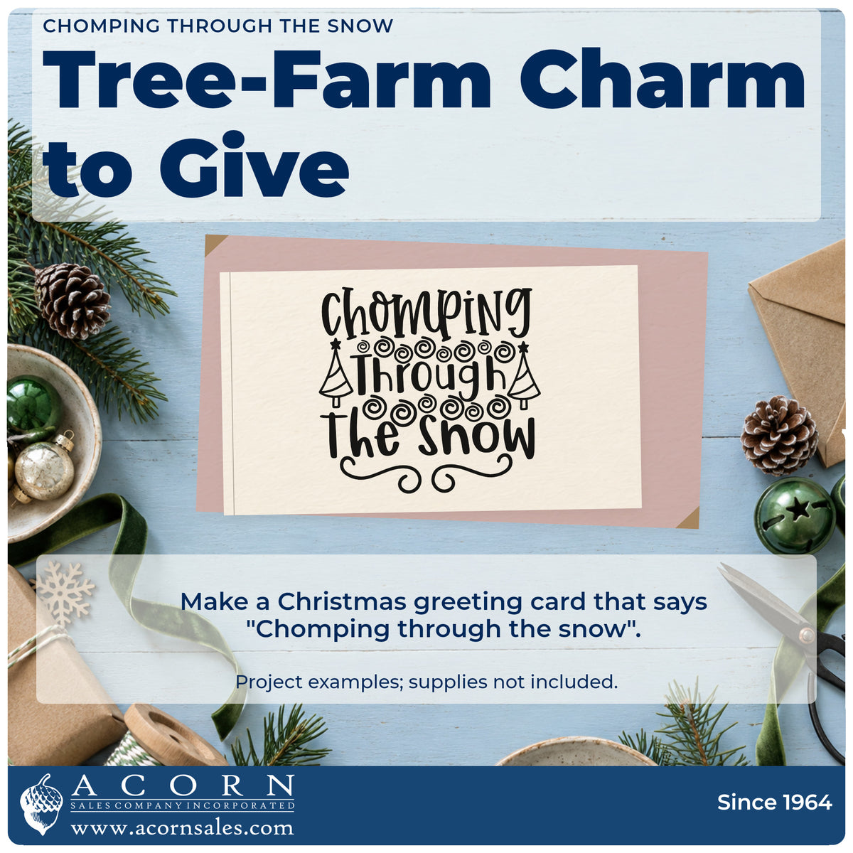 A finished handmade project stamped with the Chomping Through The Snow Tree Motif Premium Wooden Stamp – Vintage Pro, ideal for candy haul album.