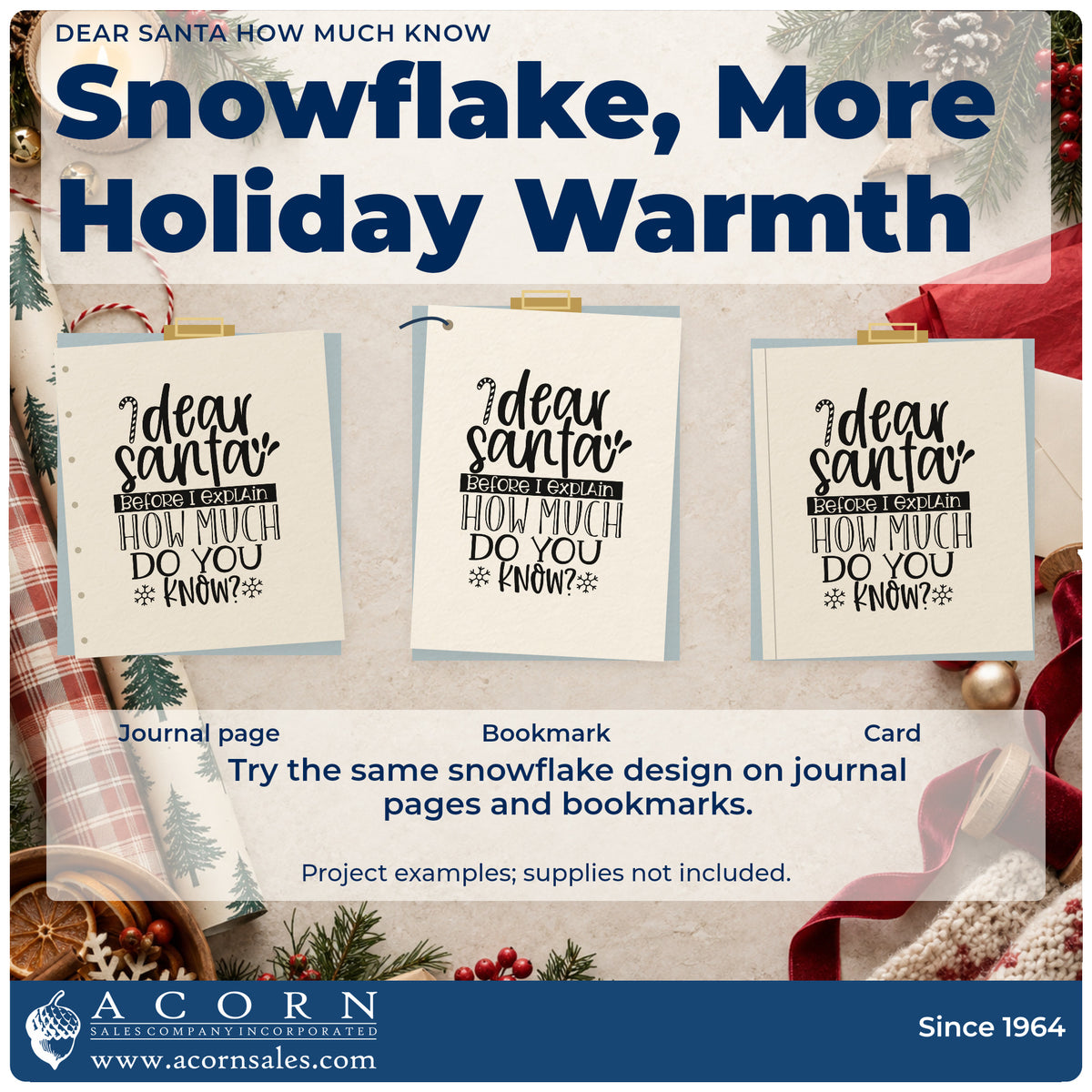 Three project examples made with the Dear Santa How Much Know Premium Wooden Stamp – Vintage Pro, including draw name sheet.