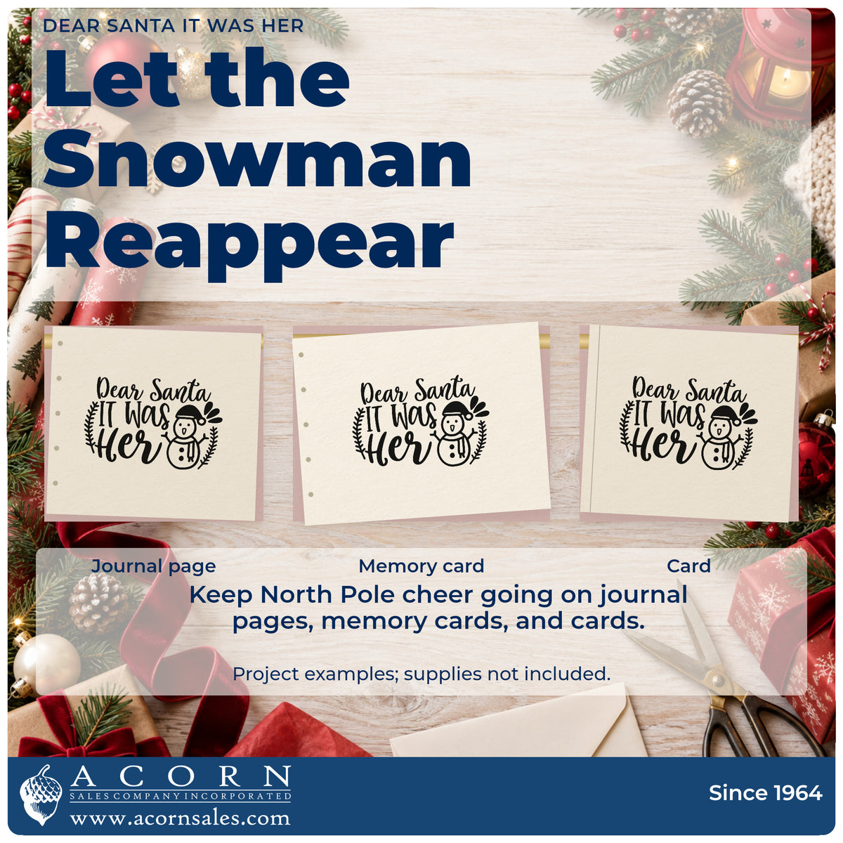 Three project examples made with the Dear Santa It Was Her Botanical Sprig Stamp – Slim Pre-Inked, including chore board sheet.