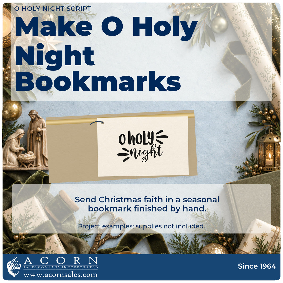 A finished handmade project stamped with the O Holy Night Script Self-Inking Stamp, ideal for service album page.