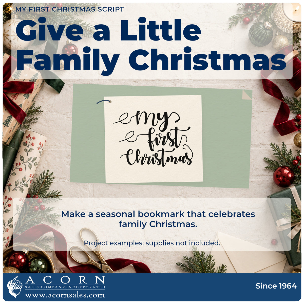 A finished handmade project stamped with the My First Christmas Letter Art Stamp – Premium Vintage Pro Wooden, ideal for keepsake album plate.