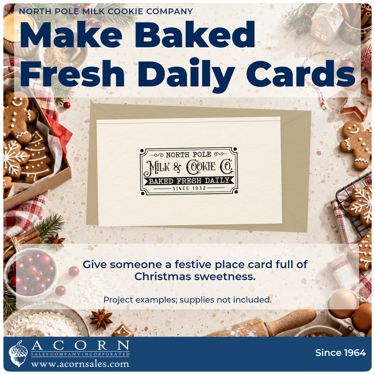 A finished handmade project stamped with the North Pole Milk Cookie Company Frame Accent Stamp – Premium Vintage Pro Wooden, ideal for dairy route album.