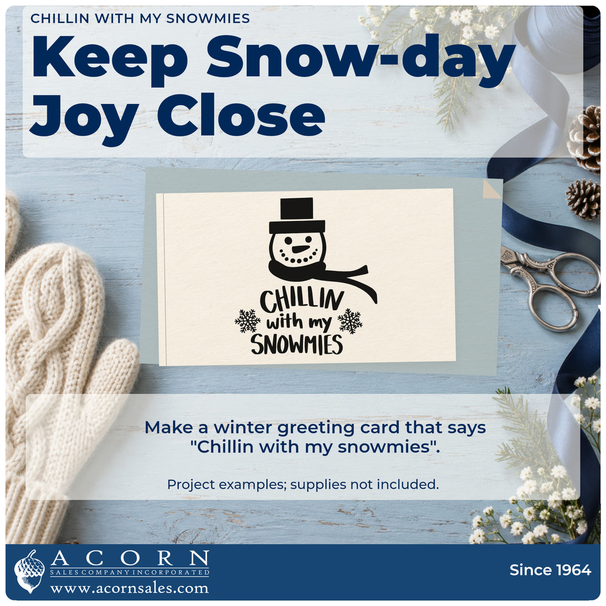 A finished handmade project stamped with the Chillin With My Snowmies Snowman Pre-Inked Stamp – Slim, ideal for build day album.
