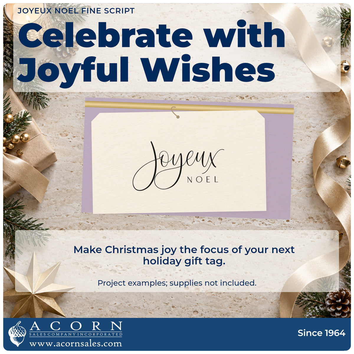 A finished handmade project stamped with the Joyeux Noel Premium Wooden Stamp – Vintage Pro, ideal for language album page.