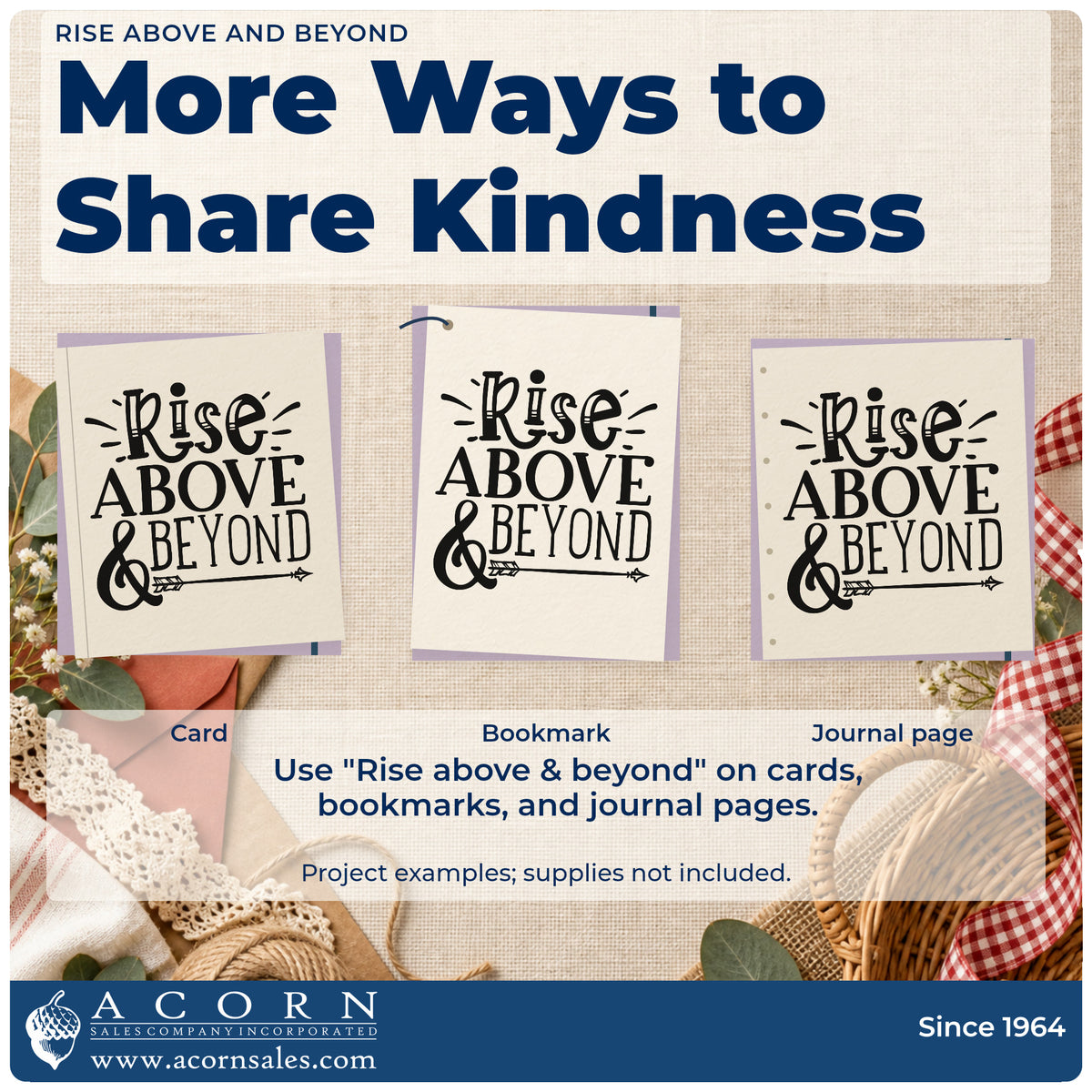 Three project examples made with the Rise Above And Beyond Rubber Stamp – Duo Hand, including launch window sheet.