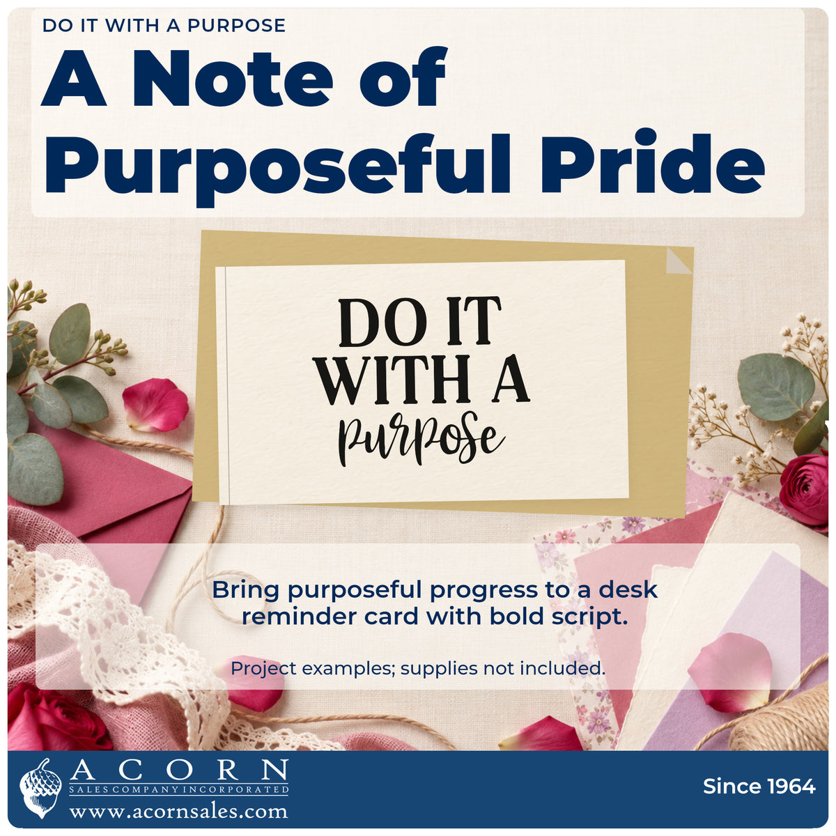 A finished handmade project stamped with the Do It With A Purpose Serif Lettering Hand Stamp – Duo, ideal for trail work album page.