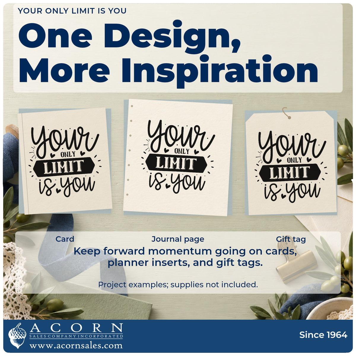 Three project examples made with the Your Only Limit Is You Stamp – PSI Pre-Inked, including split time sheet.