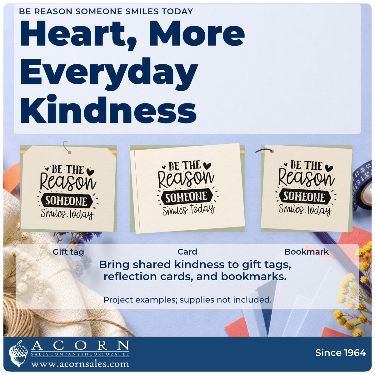 Three project examples made with the Be The Reason Someone Smiles Today With Hearts Pre-Inked Stamp – Slim, including volunteer rota sheet.
