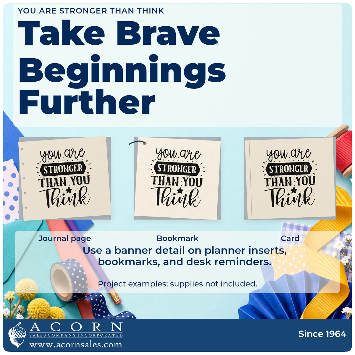 Three project examples made with the You Are Stronger Than You Think With Stars Premium Wooden Stamp – Vintage Pro, including swim distance sheet.