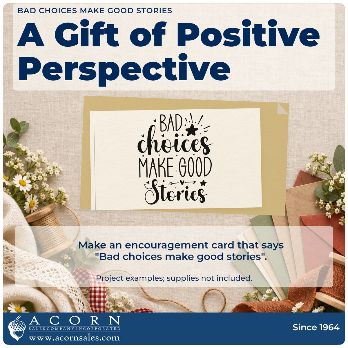A finished handmade project stamped with the Bad Choices Make Good Stories With Stars Premium Wooden Stamp – Vintage Pro, ideal for backpack album page.
