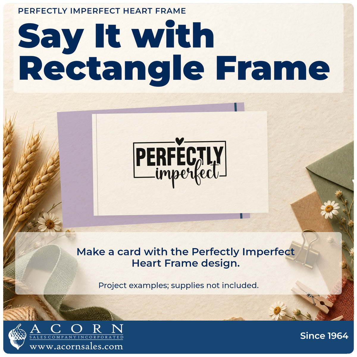 A finished handmade project stamped with the Perfectly Imperfect Heart Frame Wood Handle Stamp, ideal for paint album page.