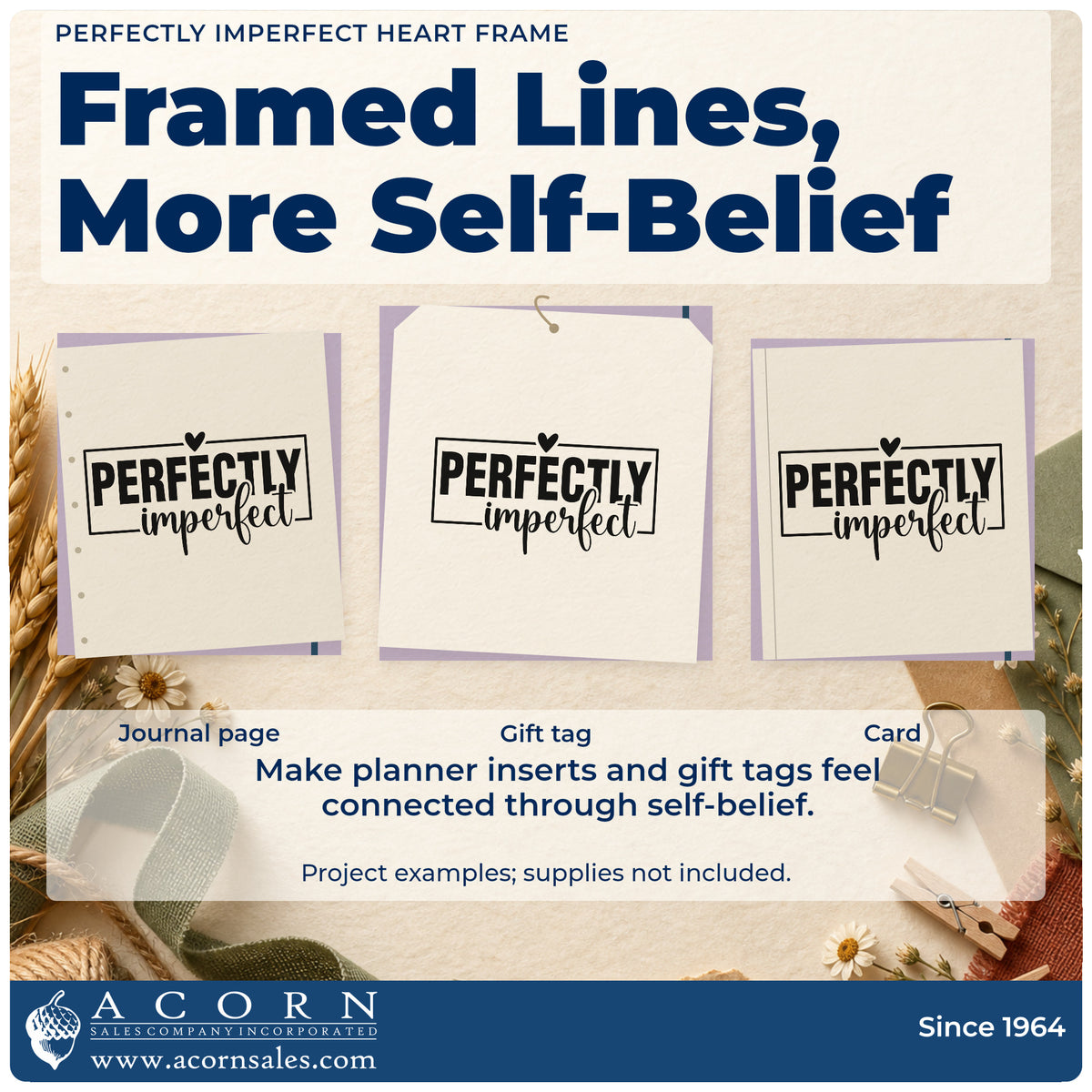 Three project examples made with the Perfectly Imperfect Heart Frame Rubber Stamp – Duo Hand, including weekly study sheet.
