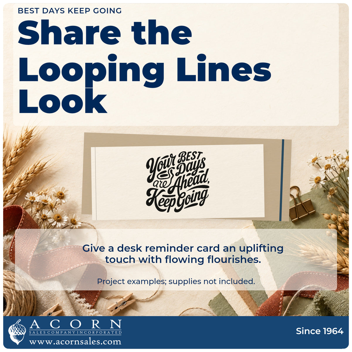 A finished handmade project stamped with the Your Best Days Are Ahead Keep Going Hand Stamp – Duo, ideal for new chapter album page.