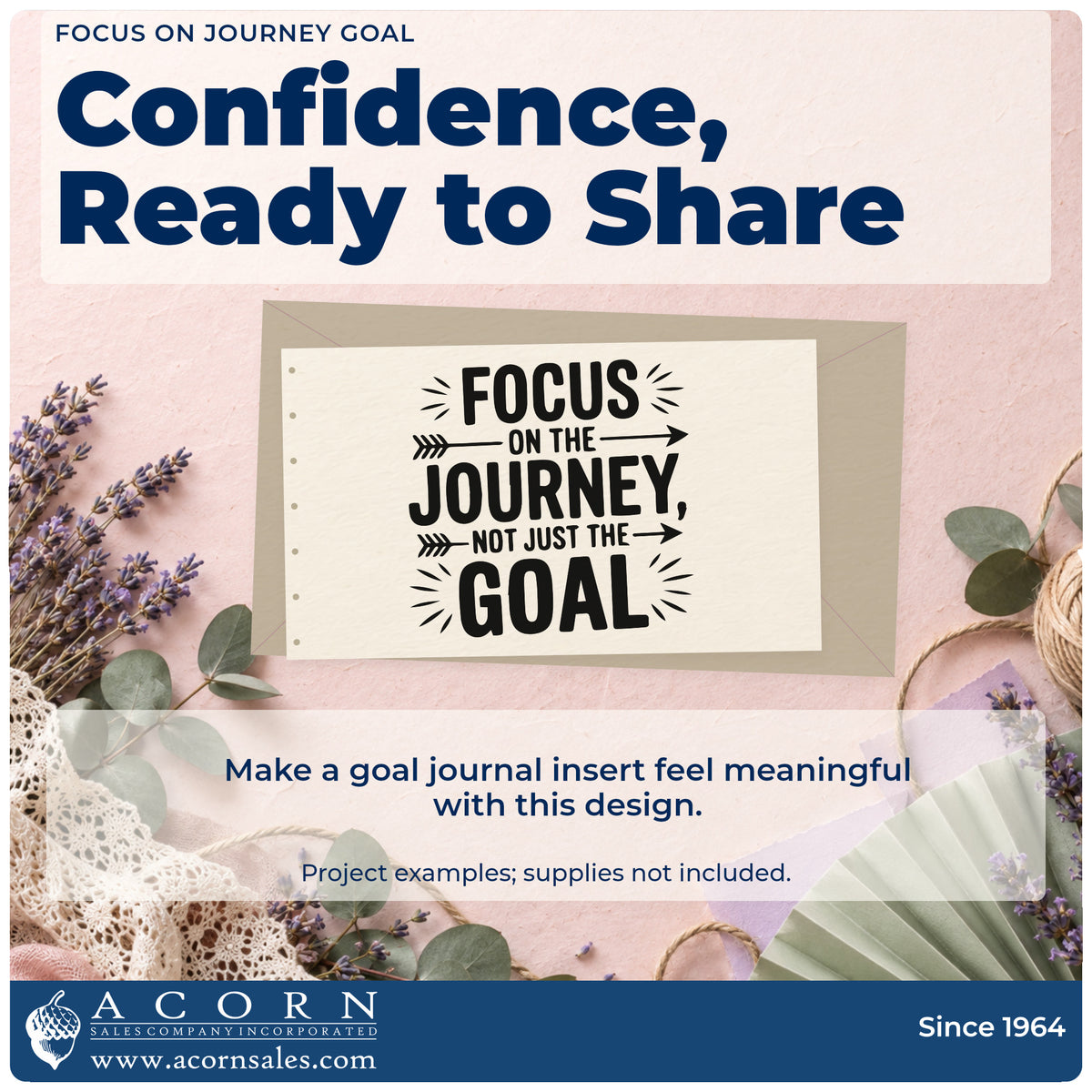 A finished handmade project stamped with the Focus On The Journey Not Just The Goal Pre-Inked Stamp – Slim, ideal for rail trip album page.