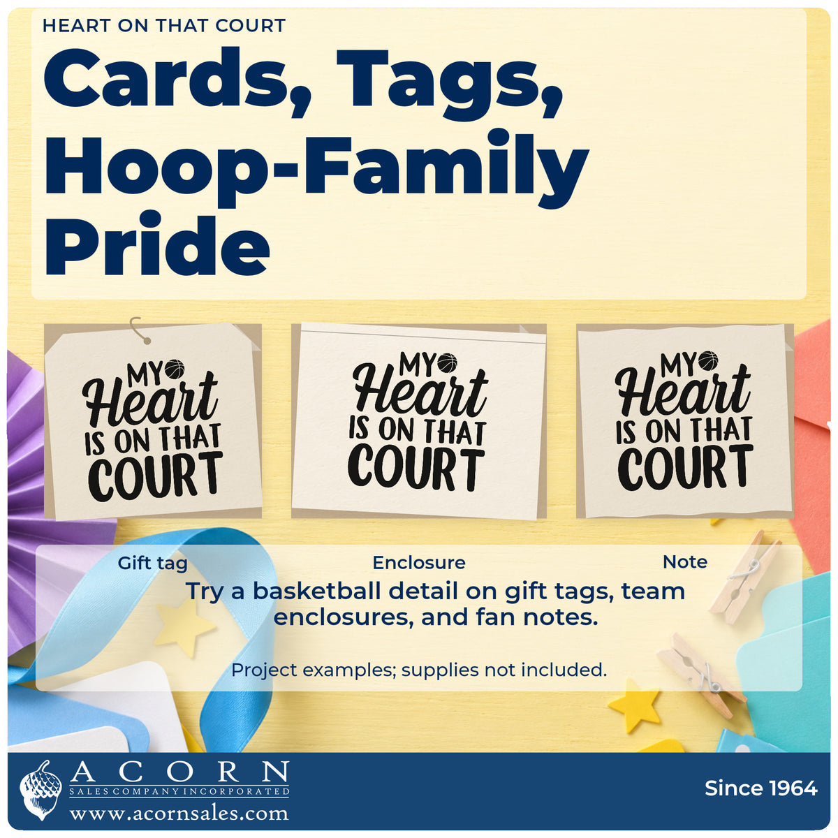 Three project examples made with the Heart On That Court Pre-Inked Stamp – PSI, including away game sheet.