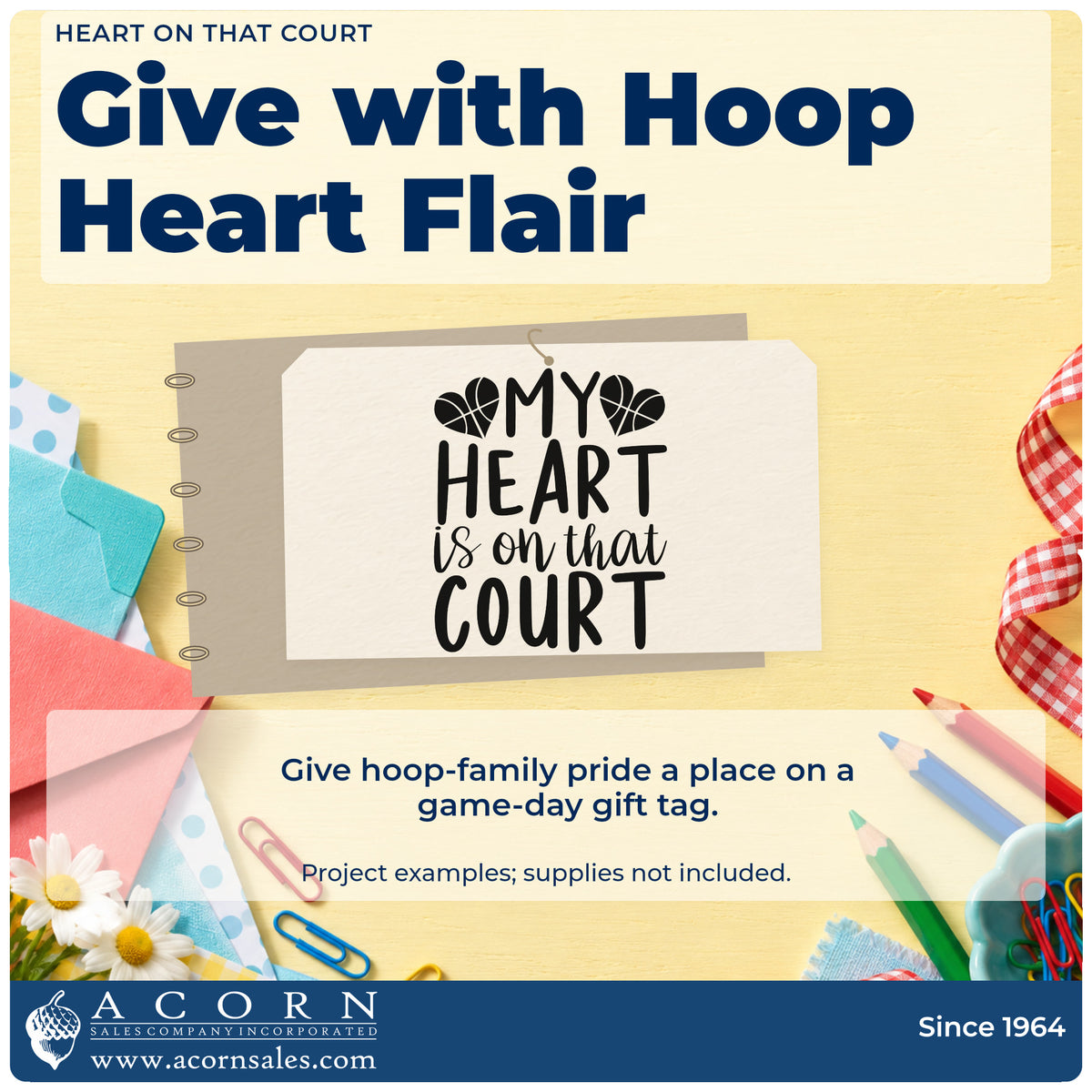 A finished handmade project stamped with the My Heart Is On That Court Stamp – Duo Hand, ideal for away trip album page.