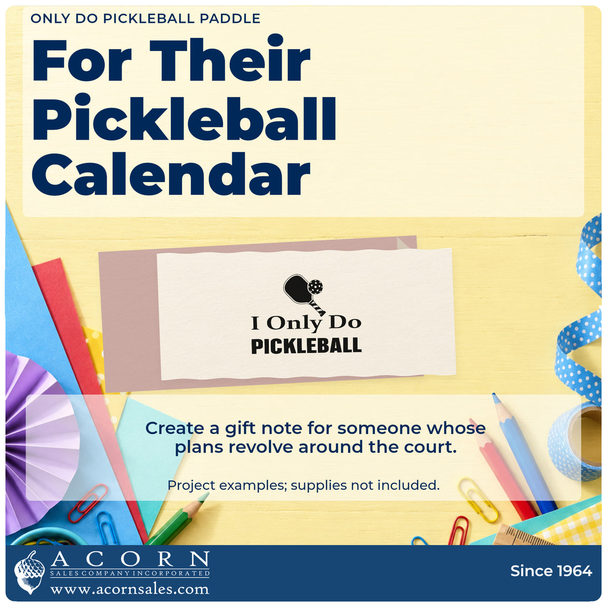 A finished handmade project stamped with the Only Do Pickleball Paddle Stamp – Duo Hand, ideal for home court album page.