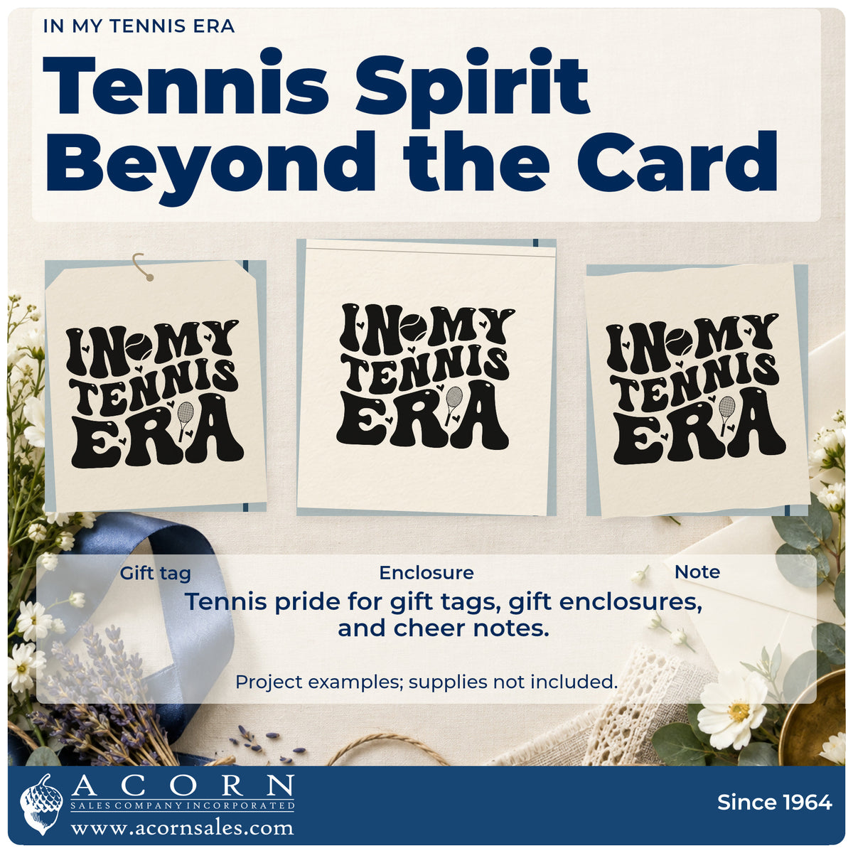 Three project examples made with the In My Tennis Era Lettering Premium Wooden Stamp – Vintage Pro, including week plan sheet.