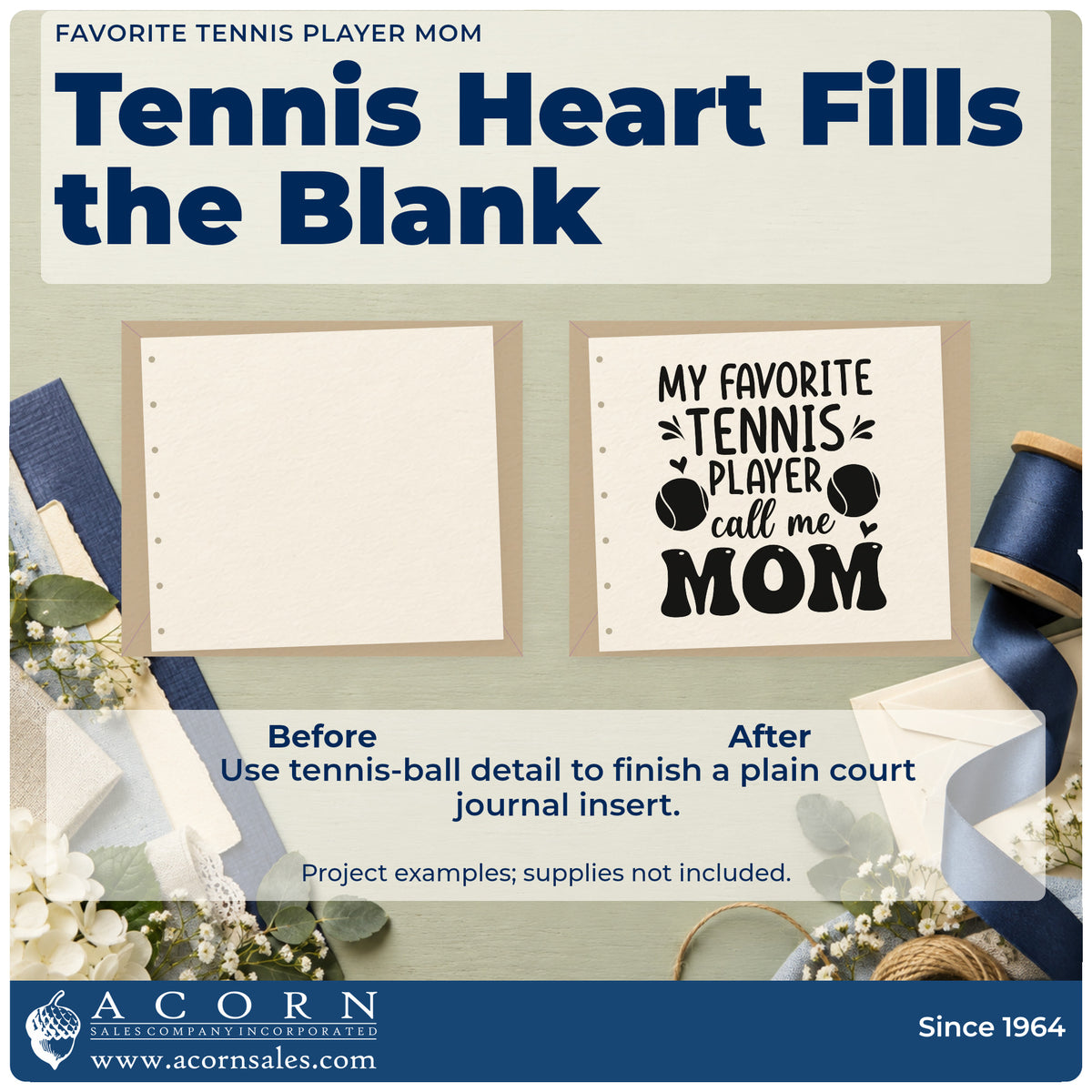 Before and after of a plain item finished with the Pre-Inked Favorite Tennis Player Mom With Hearts Stamp – PSI, a quick upgrade for framed garage door.