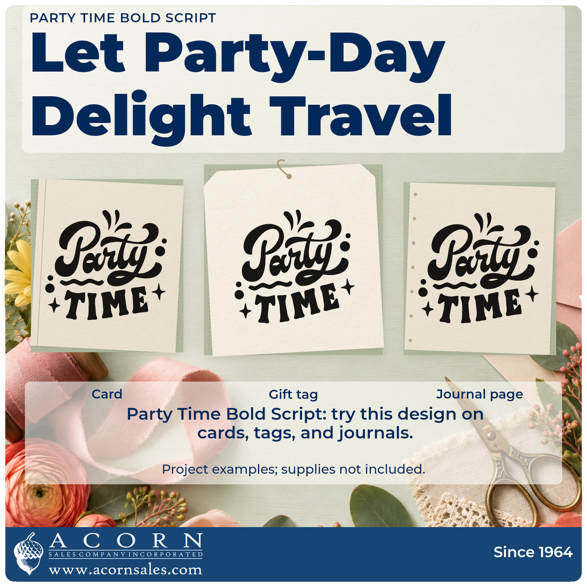 Three project examples made with the Party Time Stamp – Self-Inking, including song queue sheet.