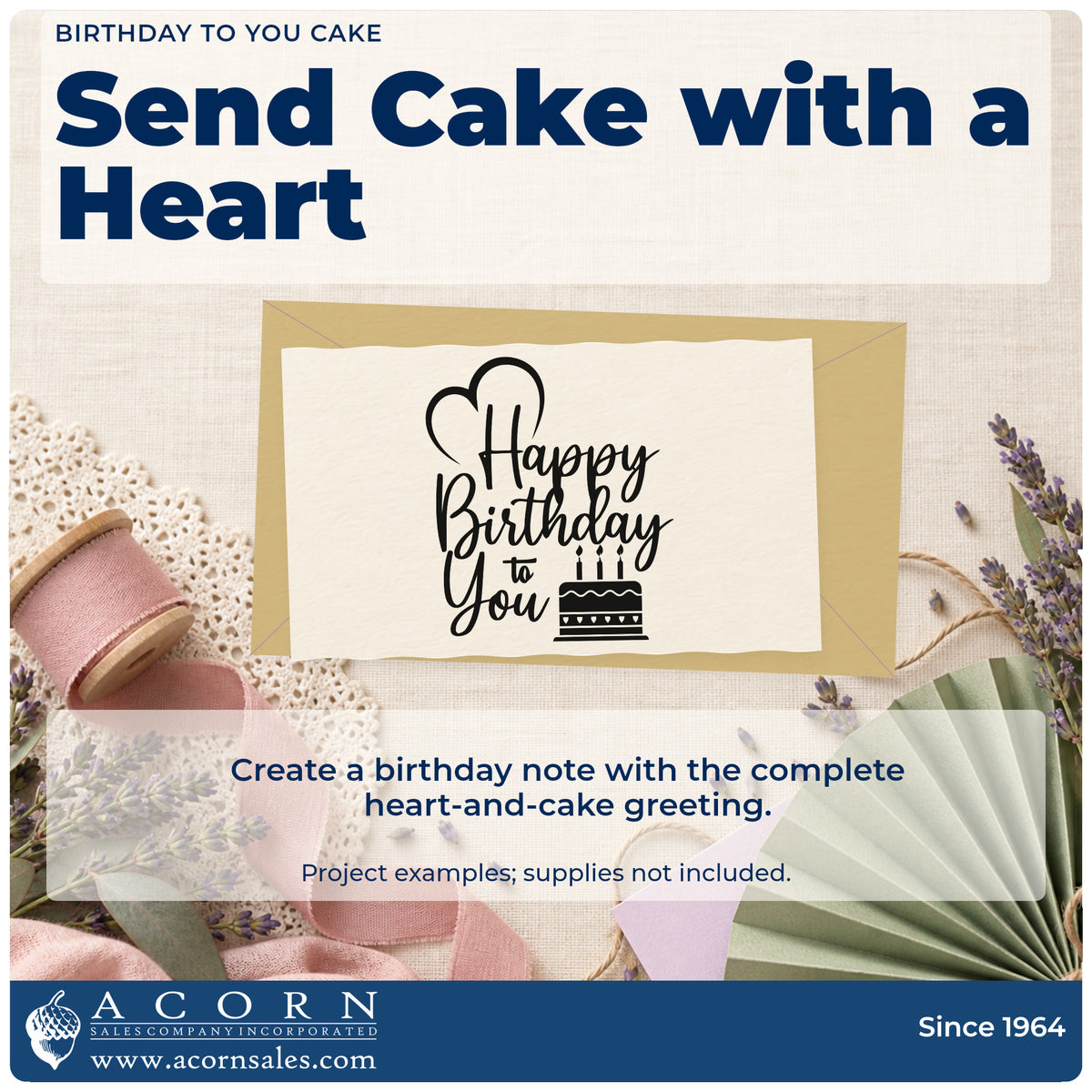 A finished handmade project stamped with the Birthday To You Cake Candles Stamp – Premium Vintage Pro Wooden, ideal for drop year album page.