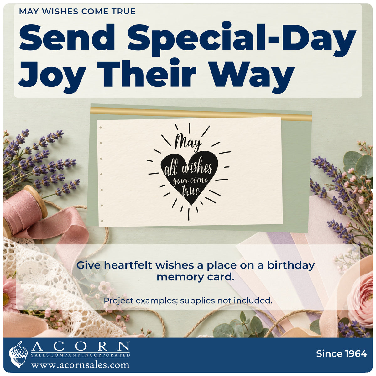 A finished handmade project stamped with the Wish Lettering Radiant Heart Rubber Stamp – Duo Hand, ideal for service year album page.