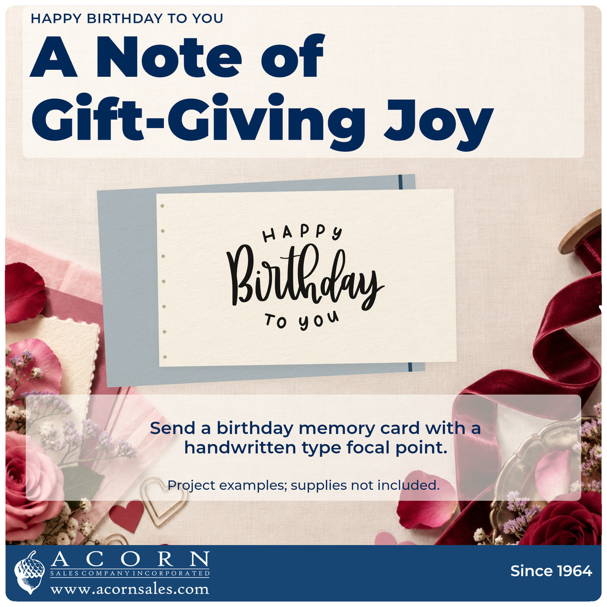 A finished handmade project stamped with the Happy Birthday To You Arch Premium Wooden Stamp – Vintage Pro, ideal for singing album page.